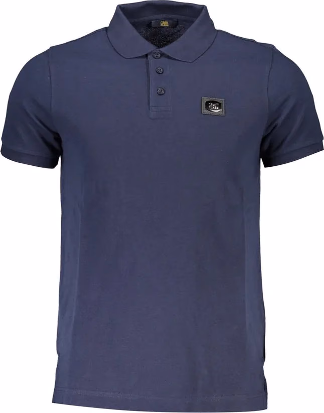 Cavalli Class Blue Cotton Men Polo Shirt