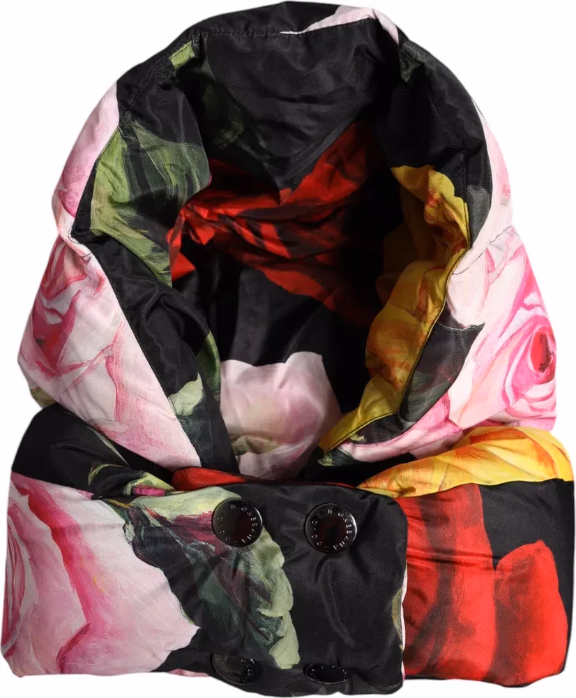 Dolce & Gabbana Black Floral Print Whole Head Wrap Hat