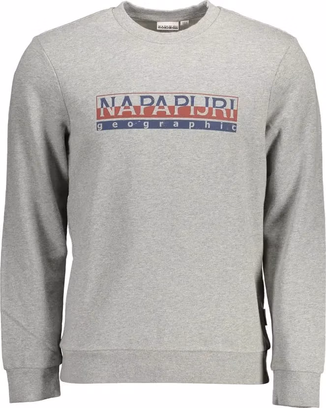 Napapijri Grigio Cotton Men Sweatshirt