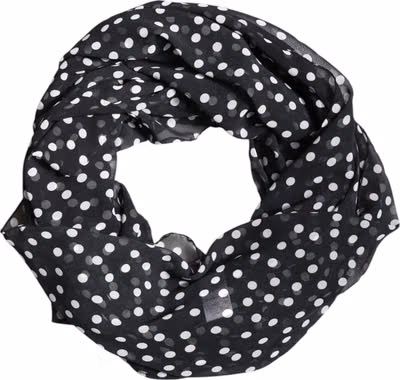 Black Polka Dots Polyester Wrap Shawl Scarf