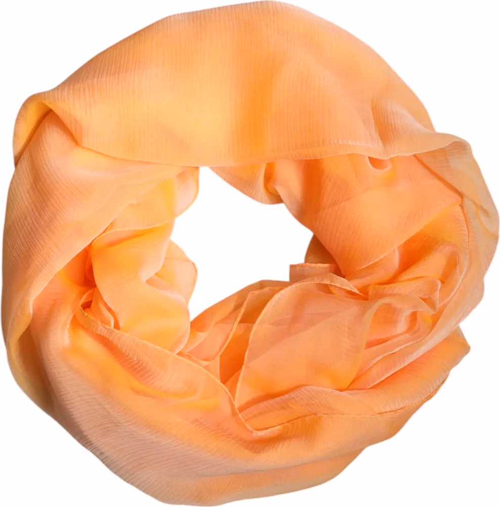 Dolce & Gabbana Orange Silk Rectangle Wrap Shawl Scarf