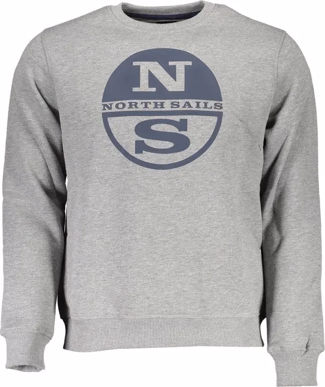 North Sails Gray Cotton Men Sweater