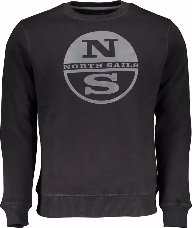 North Sails Black Cotton Men Sweatshirt