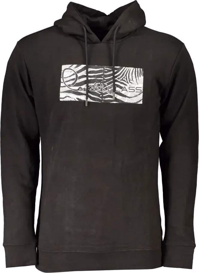 Cavalli Class Black Cotton Men's Hooded Sweatshirt