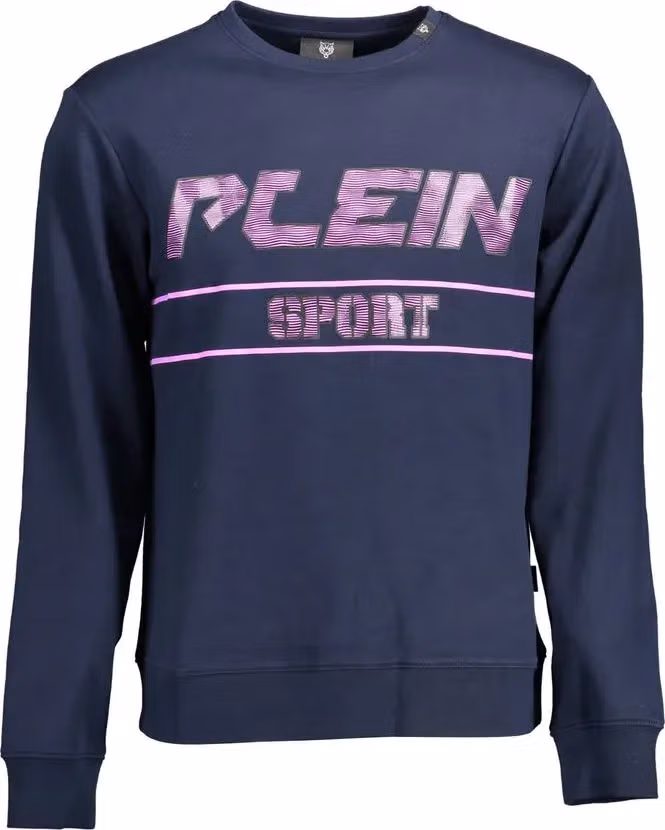 Plein Sport Blue Cotton Men Sweater