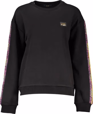 Black Cotton Women Sweatshirt