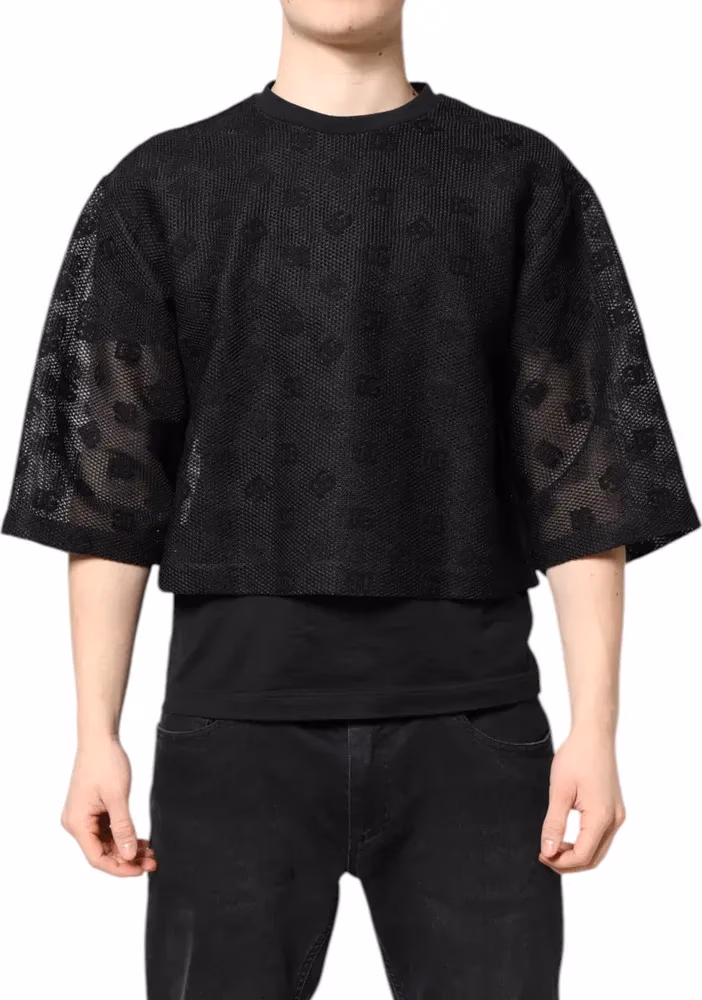 Dolce & Gabbana Black See Through Logo Short Sleeves T-shirt