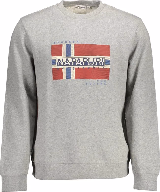Napapijri Grigio Cotton Men Sweatshirt