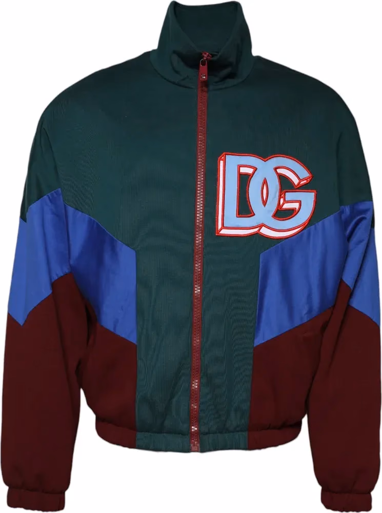 Dolce & Gabbana Multicolor Cotton Logo Full Zip Jacket