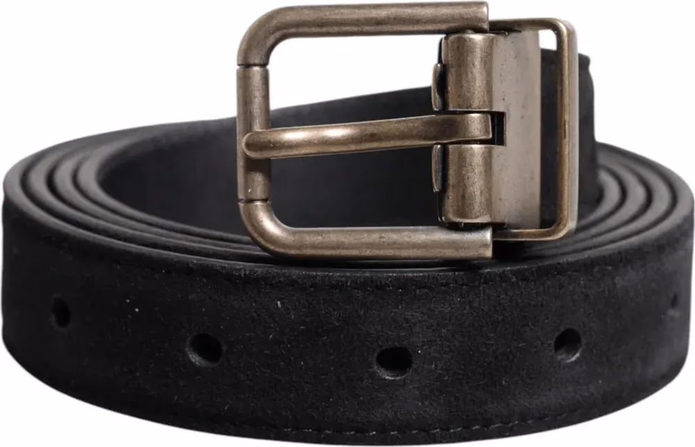 Dolce & Gabbana Black Calf Leather Classic Metal Buckle Belt