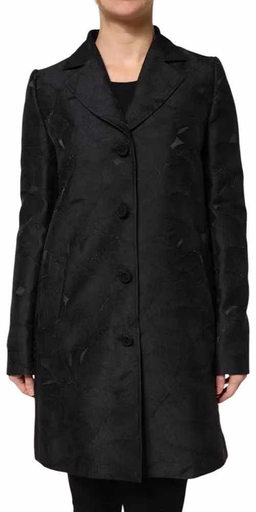 Dolce & Gabbana Black Single Breasted Trench Coat Jacket