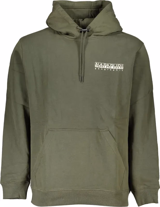 Napapijri Verde Cotton Men Sweatshirt with Hood