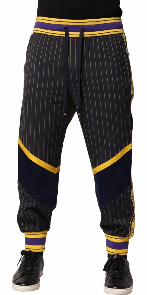 Dolce & Gabbana Multicolor Stripes Wool Jogger Pants