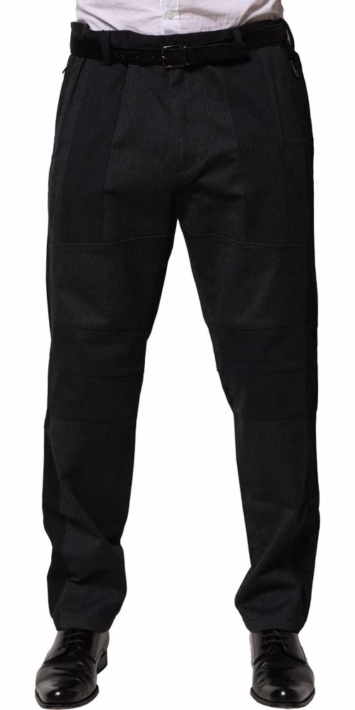 Dolce & Gabbana Black Cotton Dress Slim Formal Pants
