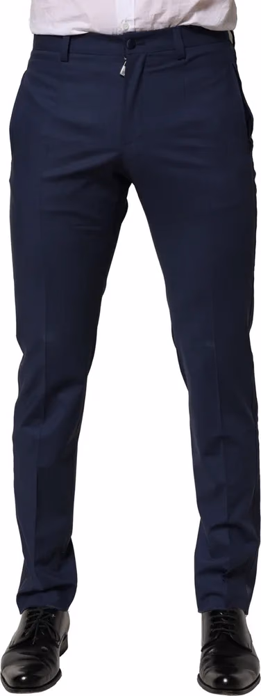 Dolce & Gabbana Dark Blue Wool Dress Formal Pants