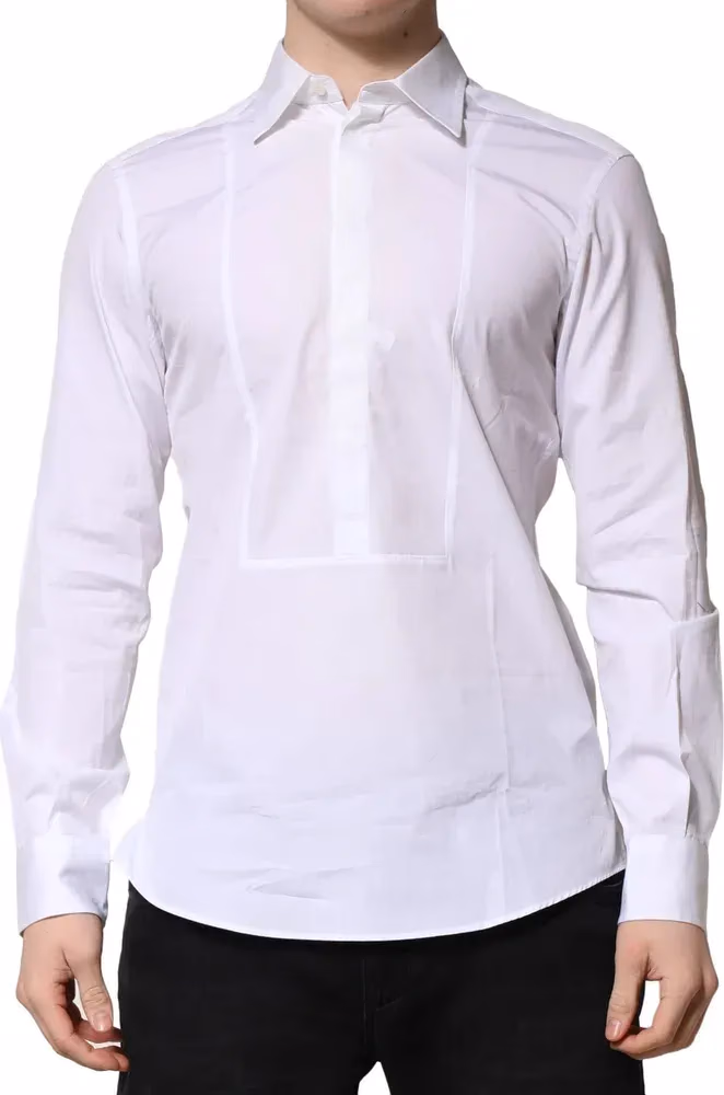 Dolce & Gabbana White Poplin Cotton Formal Men Dress Shirt