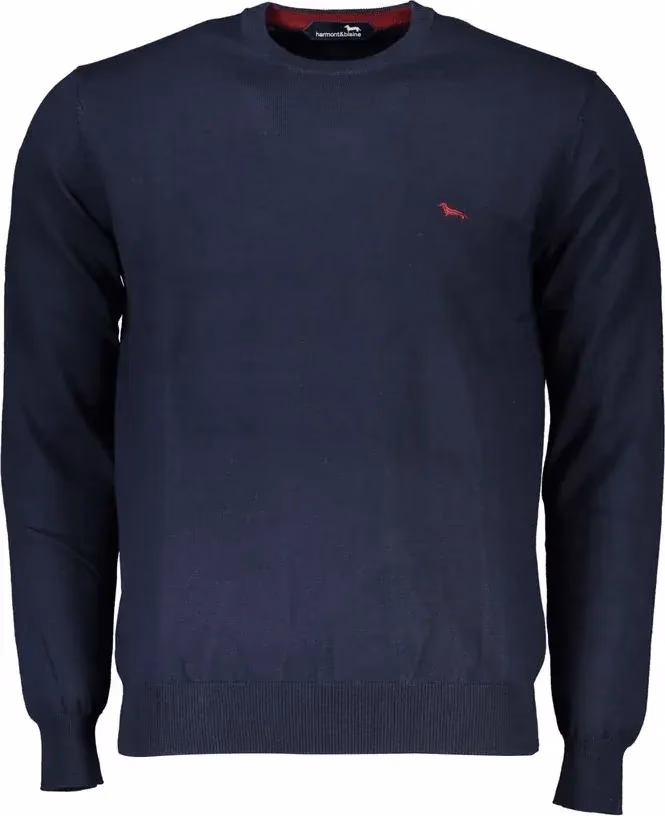 Harmont & Blaine Crew Neck Embroidered Blue Sweater