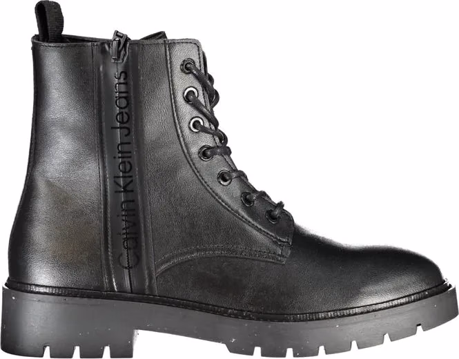 Calvin Klein Black Polyurethane Men Ankle Boot