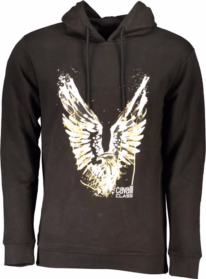 Cavalli Class "Nero Cotton Men Hoodie"