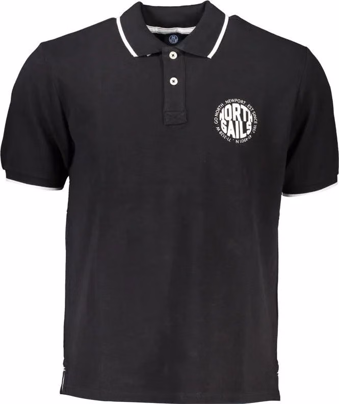 North Sails Black Cotton Men Polo Shirt