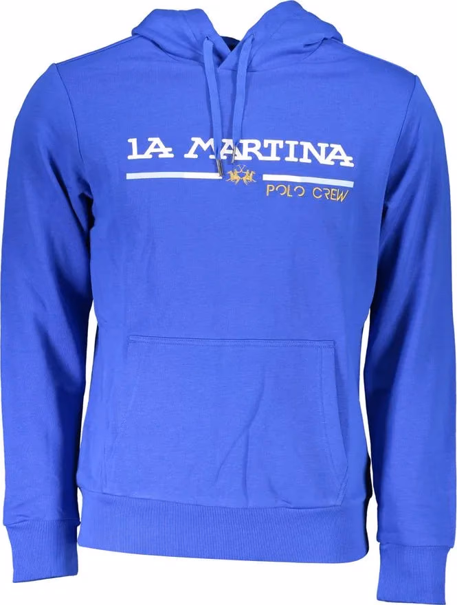 La Martina Blue Cotton Men's Hooded Sweatshirt