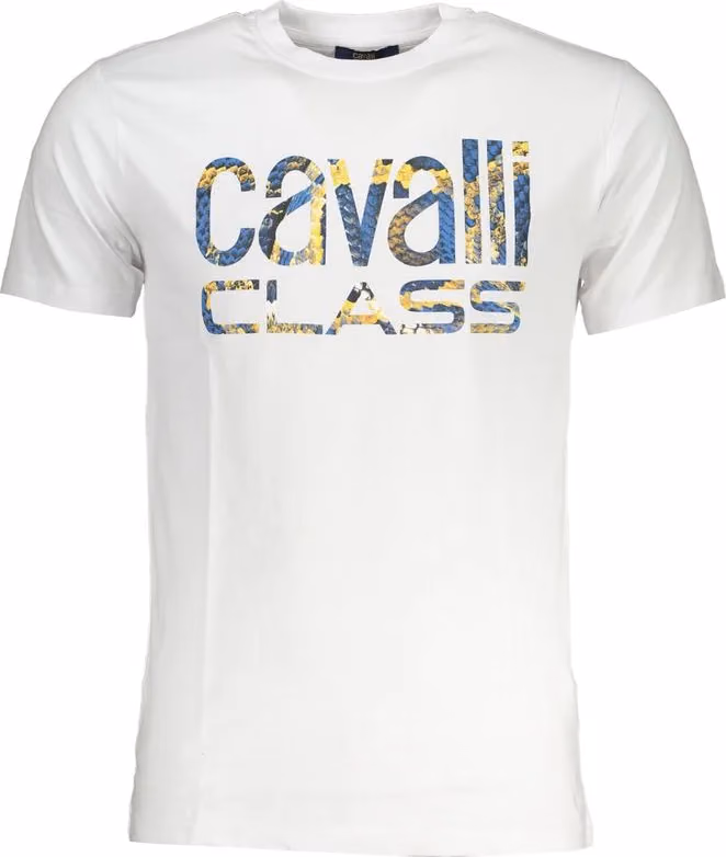 Cavalli Class Bianco Cotton Men T-Shirt