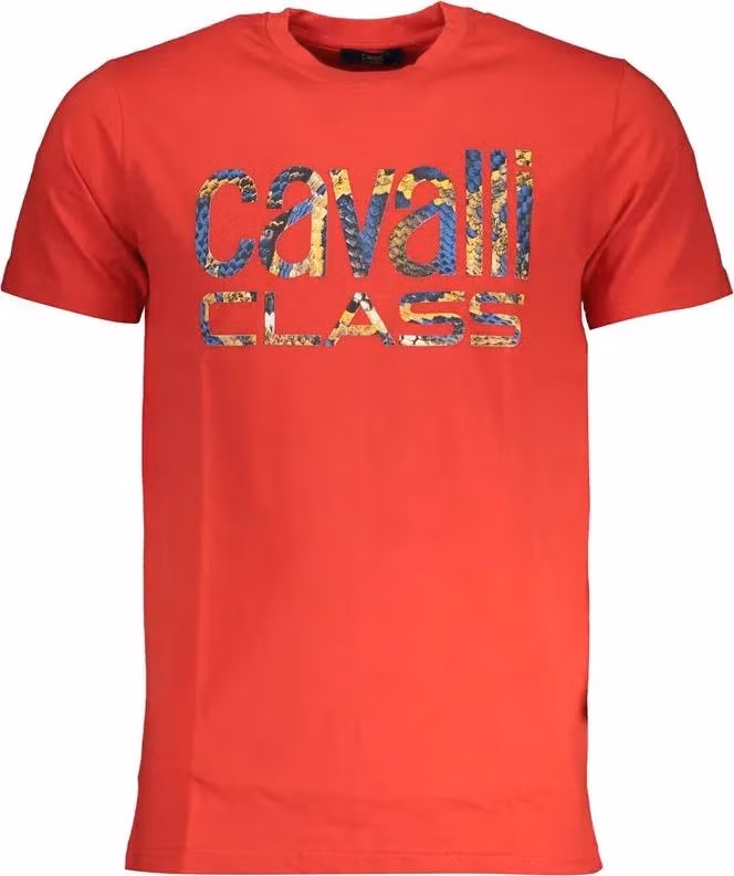 Cavalli Class Red Cotton Men T-Shirt