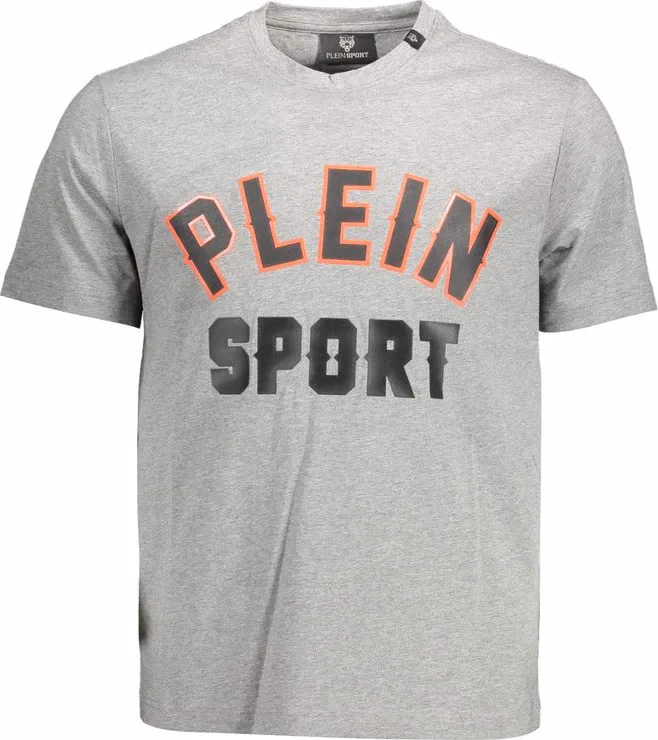 Plein Sport Gray Cotton Men T-Shirt