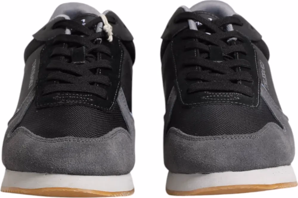 Trussardi Black Gray Lace Up Low Top Casual Sneakers Shoes