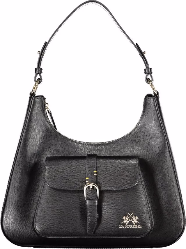 La Martina Black Leather Women's Shoulder Bag