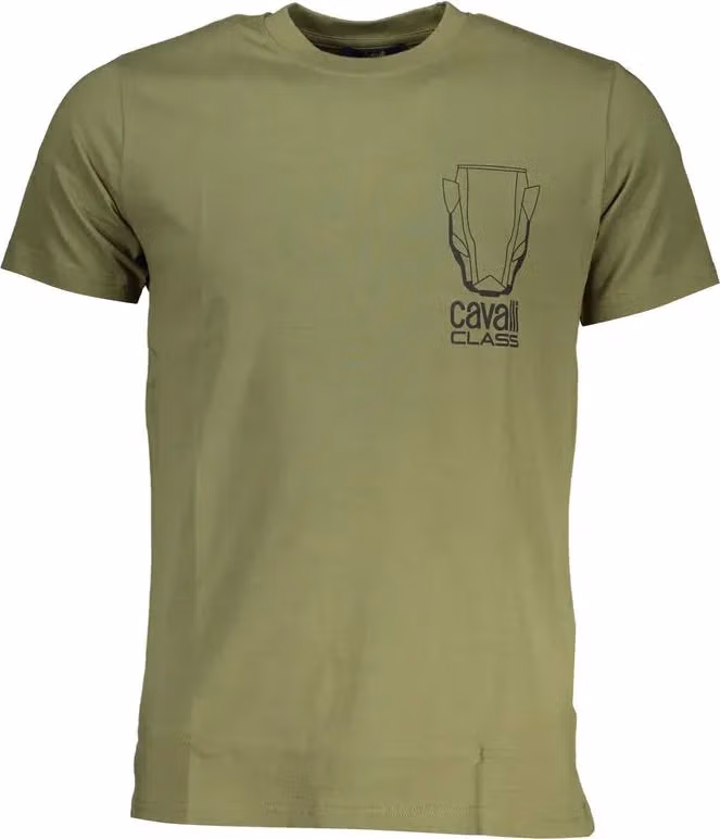 Cavalli Class Verde Cotton Men T-Shirt