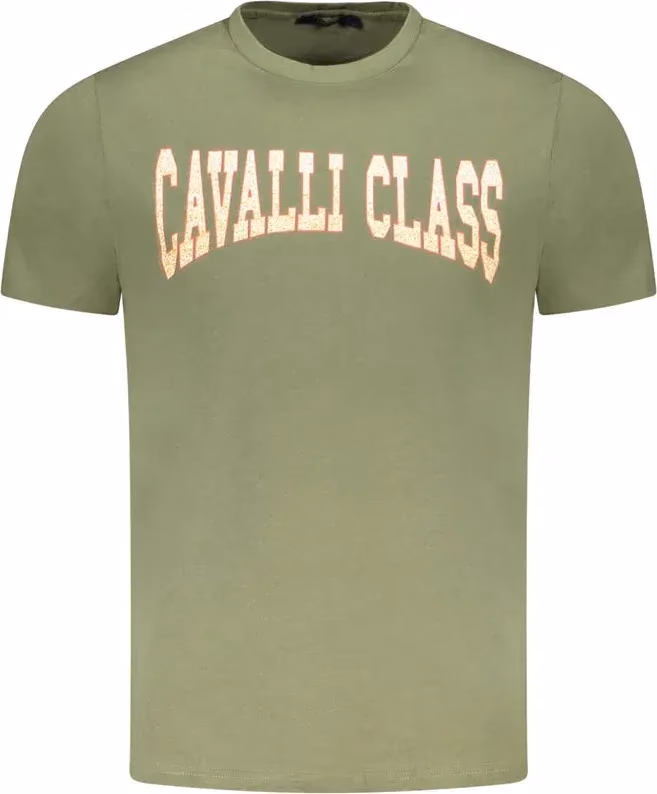 Cavalli Class Verde Cotton Men T-Shirt