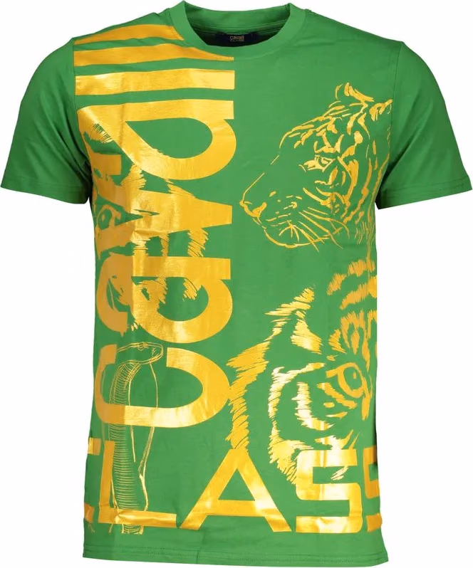 Cavalli Class Verde Cotton Men T-Shirt