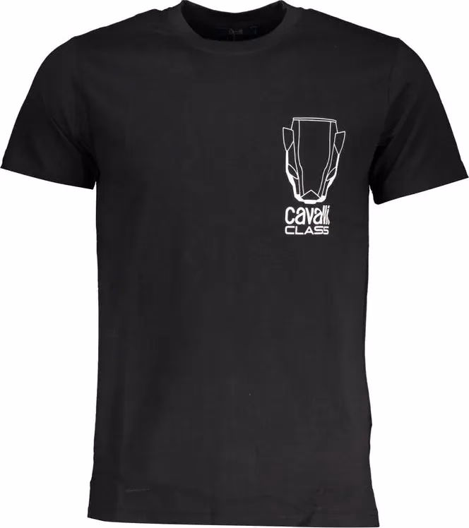 Cavalli Class Black Cotton Men T-Shirt