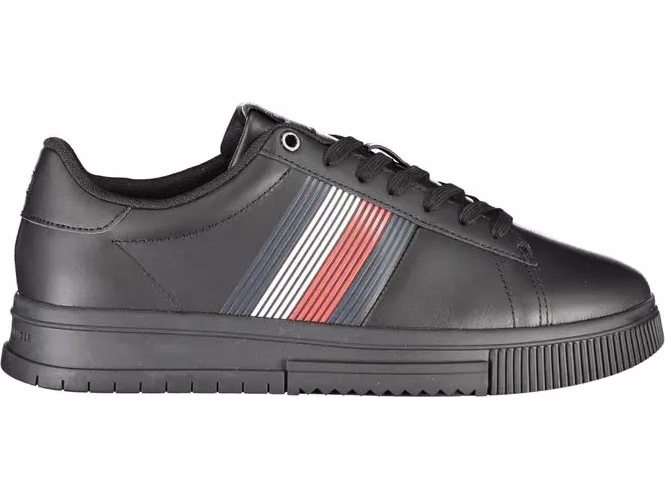 Tommy Hilfiger Black Polyurethane Men Sneaker