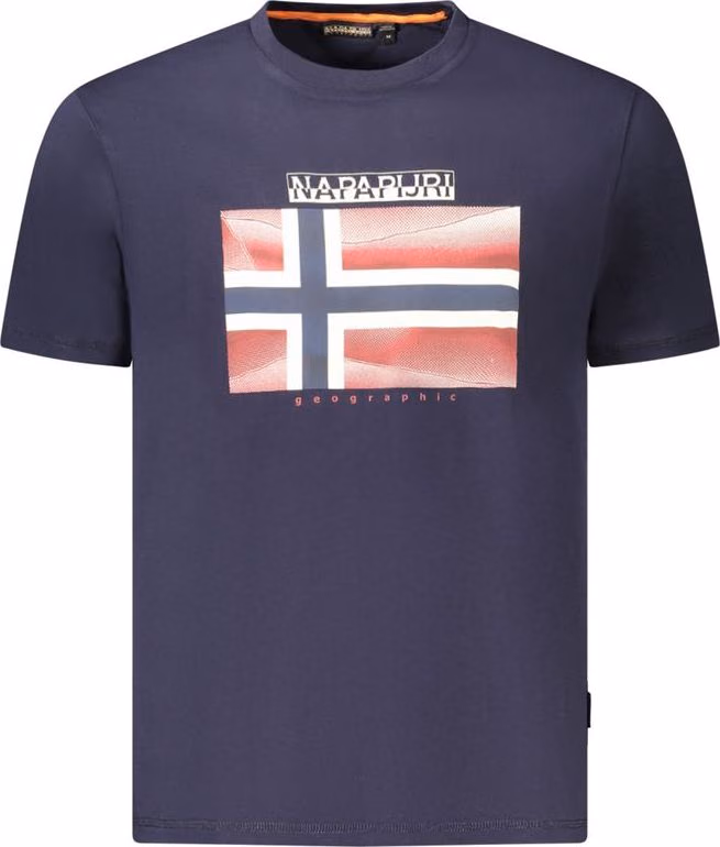 Napapijri Blue Organic Cotton Men T-Shirt