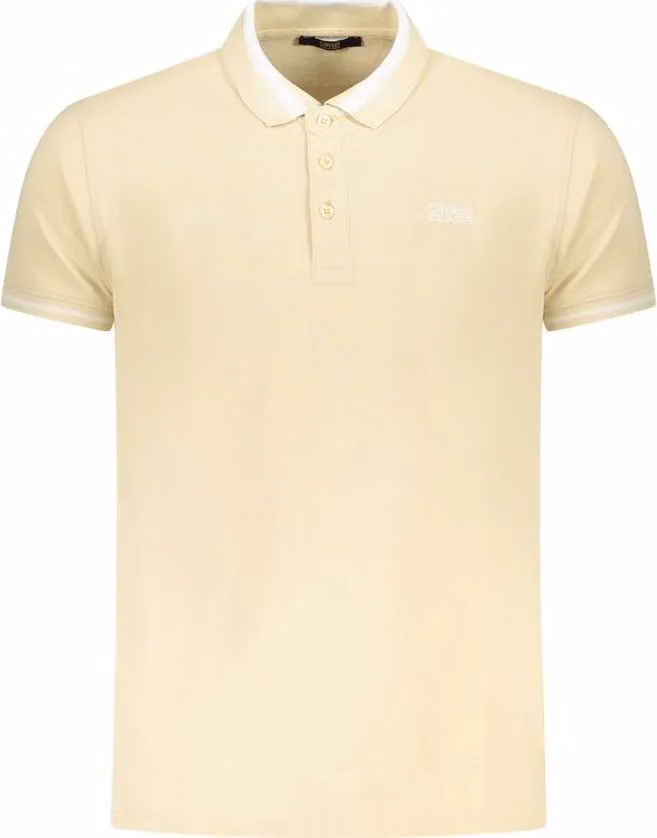 Cavalli Class Beige Cotton Men Polo Shirt