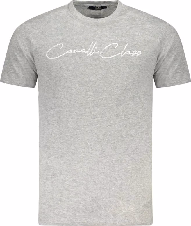 Cavalli Class Grigio Cotton Men T-Shirt