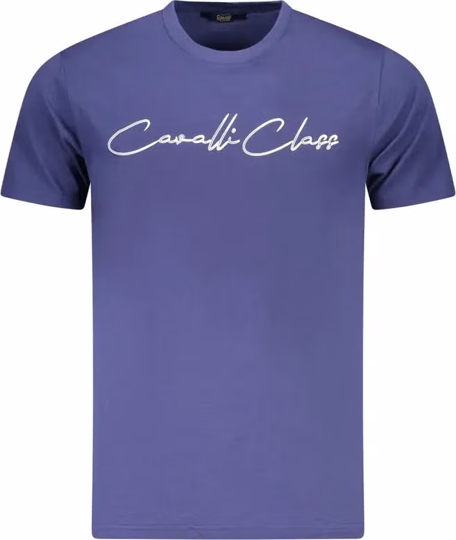 Cavalli Class Blu Cotton Men T-Shirt