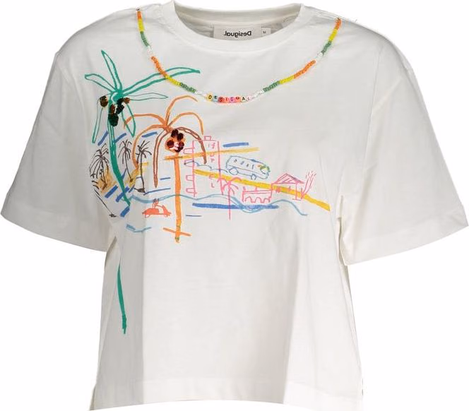 Desigual White Cotton Women T-Shirt