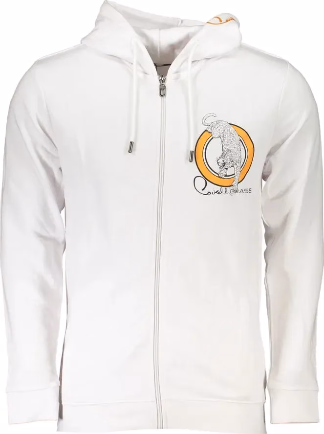 Cavalli Class Bianco Cotton Men Sweatshirt