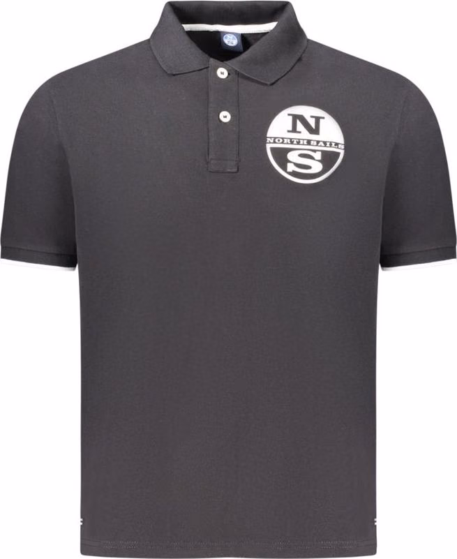 North Sails Black Cotton Men Polo