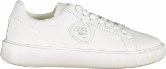 Blauer White Polyurethane Men Sneaker
