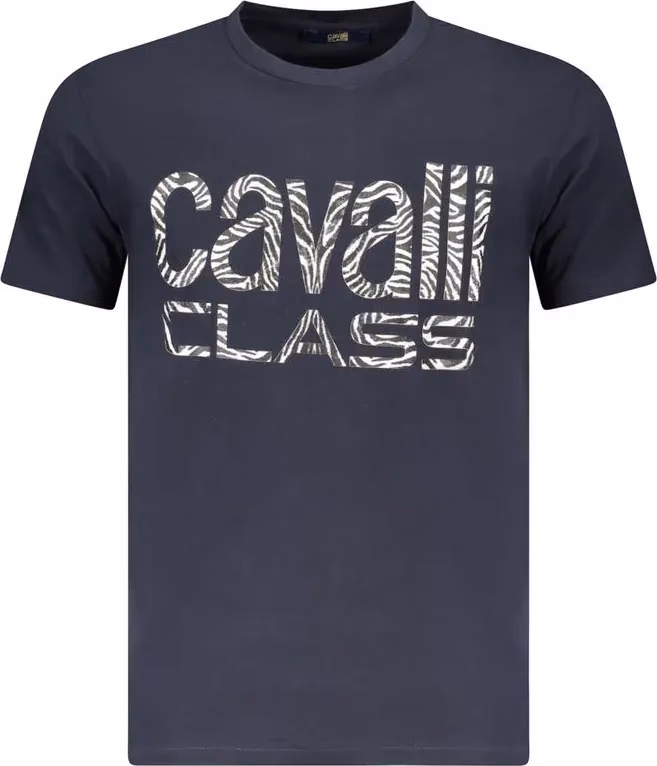 Cavalli Class Blue Cotton Men T-Shirt