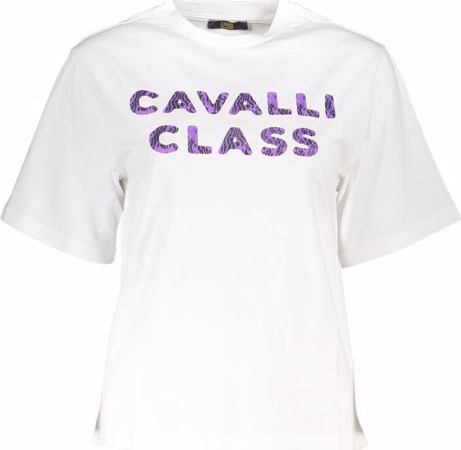 Cavalli Class White Cotton T-Shirt
