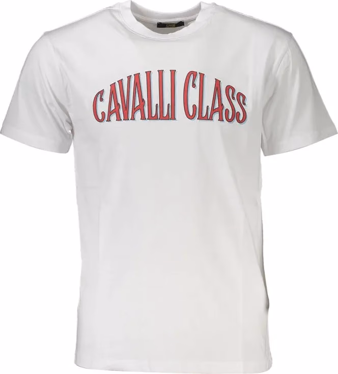 Cavalli Class White Cotton Men T-Shirt
