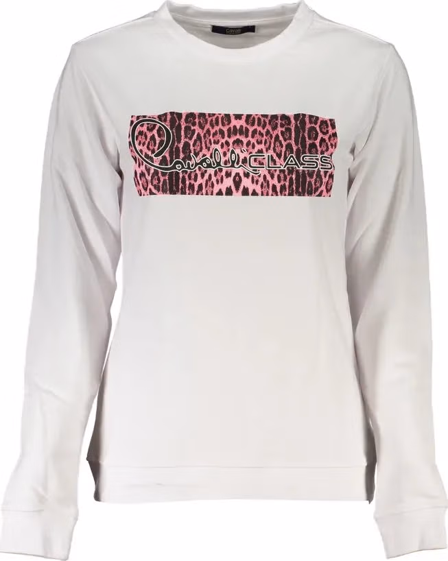 Cavalli Class White Cotton Women Sweatshirt