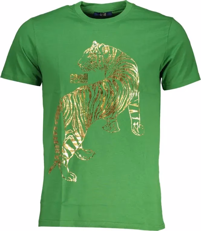 Cavalli Class Verde Cotton Male T-Shirt