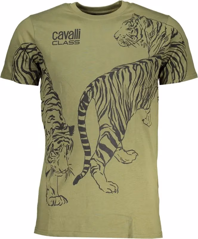 Cavalli Class Verde Cotton Men T-Shirt