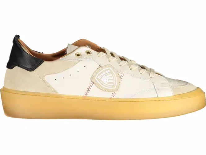 Blauer White Leather Men Sneaker